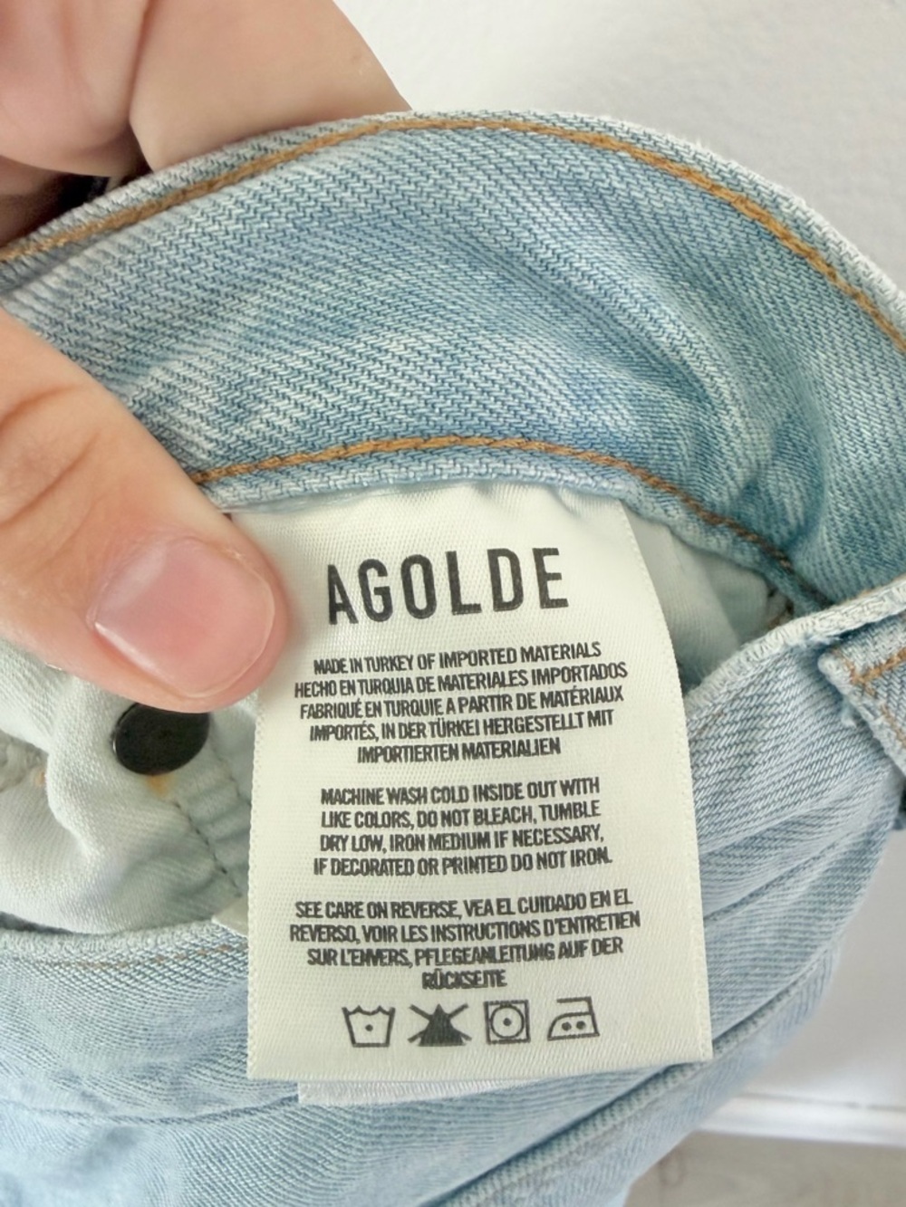 Agolde Light Wash High-Rise Jean Shorts - Picture 6 of 7